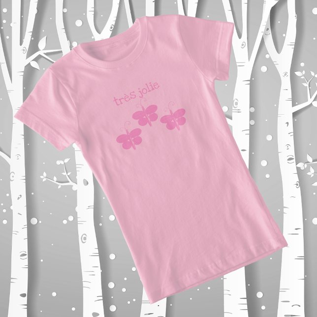 Camiseta Très Jolie Pink Butterflies (Subido por el creador)