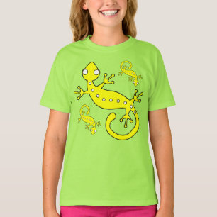 Camiseta Tres lagartos abstractos amarillos