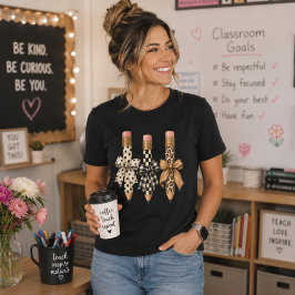 Camiseta Tres Lápices Coquette Lazo Leopardo Cuadros Lunare