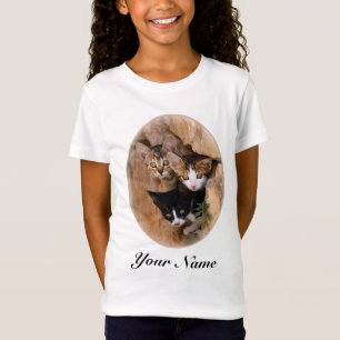 Camiseta Tres lindos gatitos curiosos
