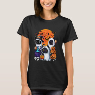 Camiseta Tres lindos gatos cosplay bruja fantasmas de Hallo