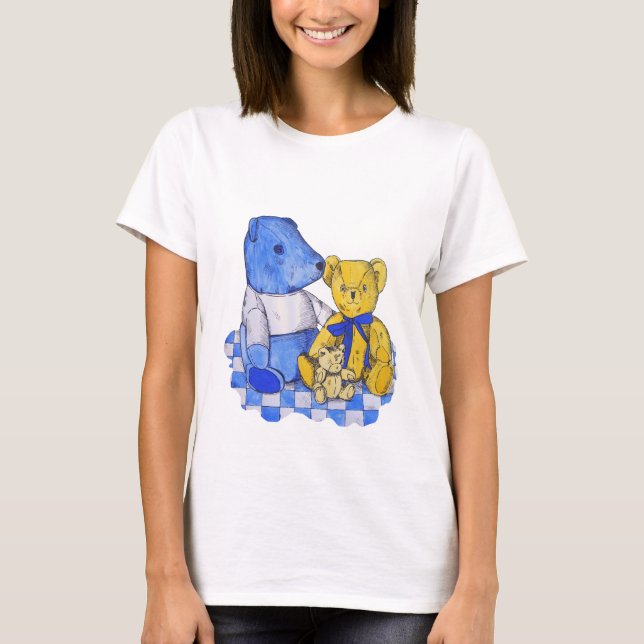 Camiseta tres lindos osos viejos osos de peluche (Anverso)