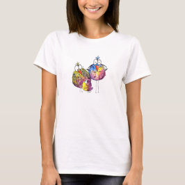 Camiseta Tres lindos pájaros caprichosos y coloridos