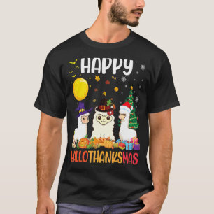 Camiseta Tres Llamas Dabbing Dance Together Happy Hallothan
