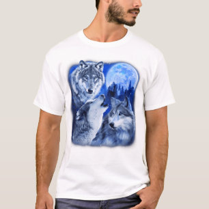 Camiseta Tres Lobos 3 Lobos Gris Auleteando En La Luna Salv