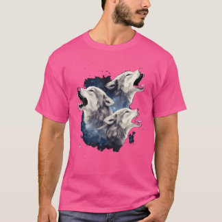 Camiseta Tres Lobos Aplastando En El Lobo De La Luna