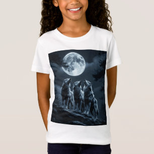 Camiseta Tres Lobos Aullando a la Luna Llena - Tres Lobos