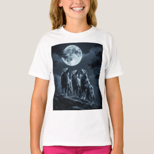 Camiseta Tres Lobos Aullando a la Luna Llena - Tres Lobos