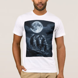 Camiseta Tres Lobos Aullando a la Luna Llena - Tres Lobos