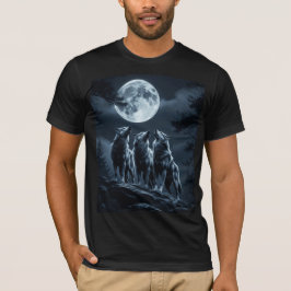 Camiseta Tres Lobos Aullando a la Luna Llena - Tres Lobos