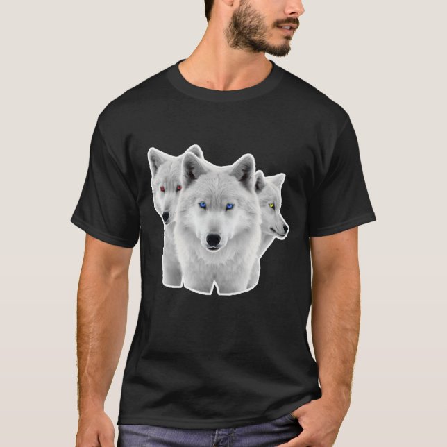 Camiseta Tres lobos blancos (Anverso)
