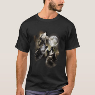 Camiseta Tres Lobos En El Lobo De La Luna