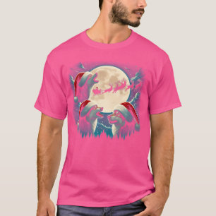 Camiseta Tres lobos llorando bajo la luna Navidades Santa W