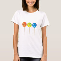 Tres lollipops sonrientes