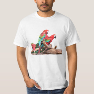 Camiseta tres loros coloridos