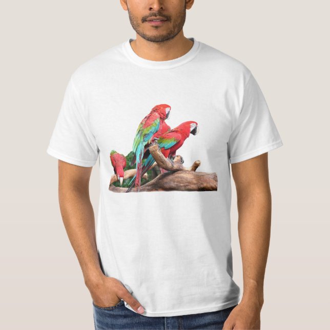 Camiseta tres loros de colores (Anverso)