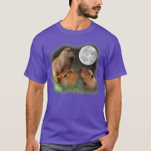 Camiseta Tres Luna Capybaras Graciosa parodia animal
