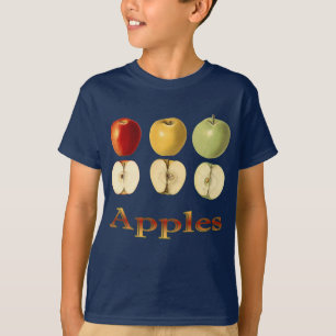 Camiseta Tres manzanas ~ Fruta botánica ~ Cualquier color h