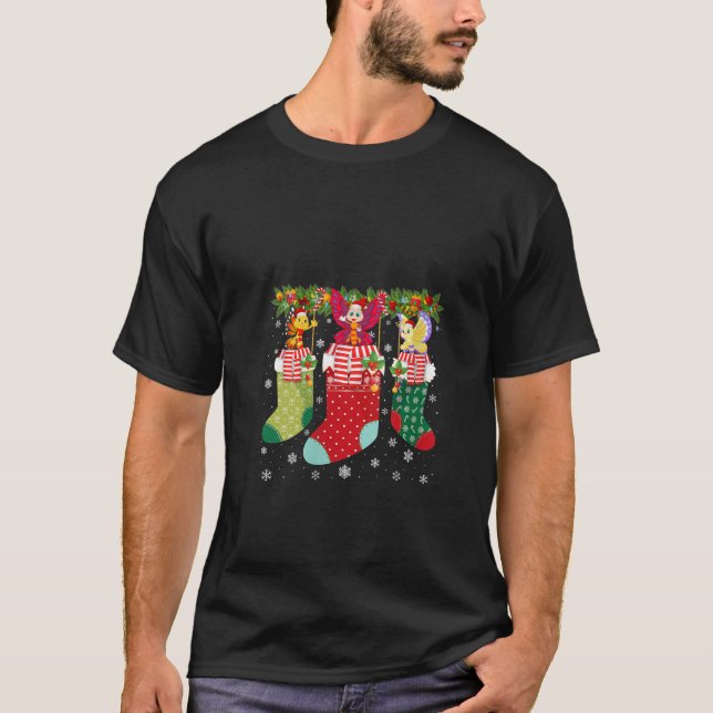 Camiseta Tres mariposas en calcetines Navidades feos y grac (Anverso)