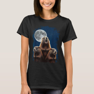 Camiseta Tres marmotas y una divertida luna del día de la m