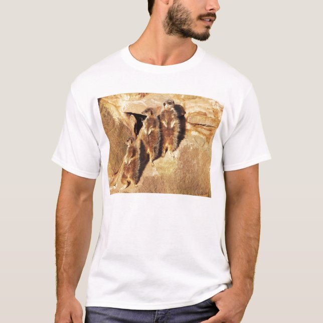 Camiseta Tres meerkats (Anverso)