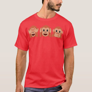 Camiseta tres monos Emoticon ver oír hablar no Emoción malv
