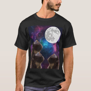 Camiseta Tres monos Moon 3 mono Aclamando con luna muerta