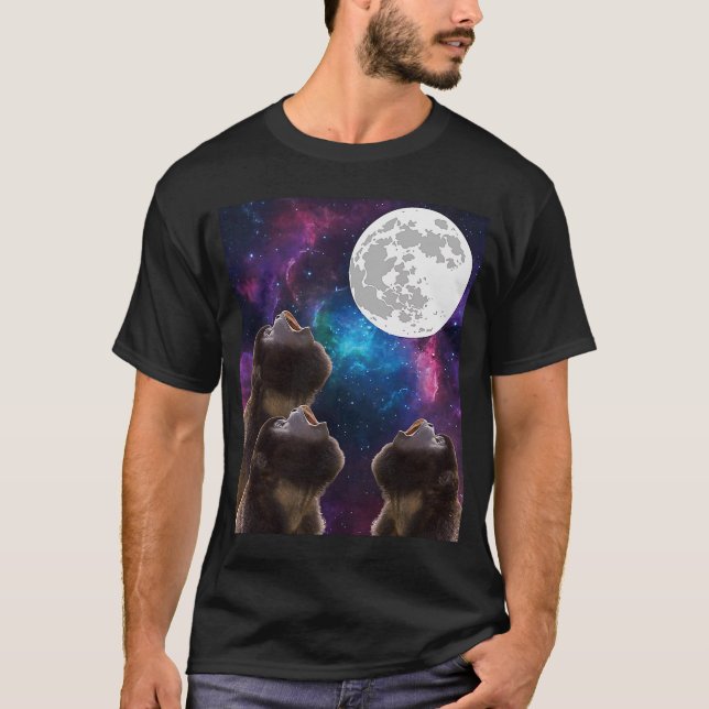 Camiseta Tres monos Moon 3 mono Aclamando con luna muerta (Anverso)