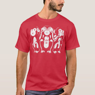 Camiseta Tres monos sabios hablan, consulte Premium