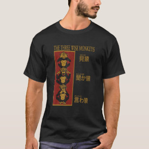 Camiseta Tres monos sabios no ven mal oído, no habla mal