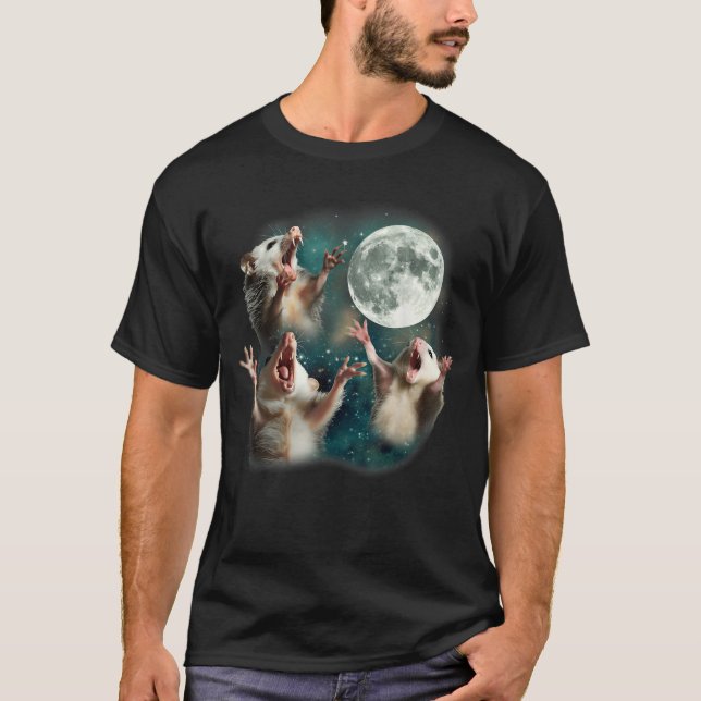 Camiseta Tres Moon de Possum | 3 Meme maldecido de Opossum  (Anverso)