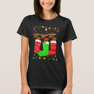 Camiseta Tres Moose En Navidades Socks Coincidiendo Con Xma