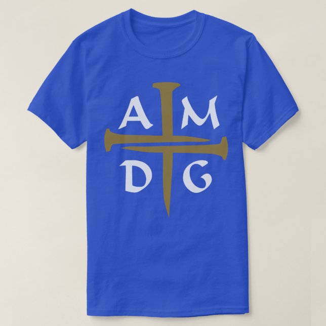 Camiseta Tres Nails Cross AMDG (Diseño del anverso)