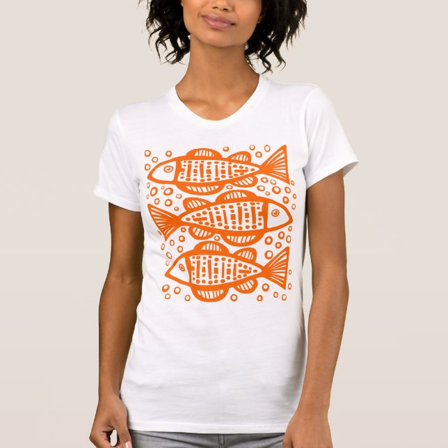Camiseta Tres Naranjas de pescado (Anverso)