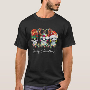 Camiseta Tres Navidades de cráneo de azúcar iluminan a Sant