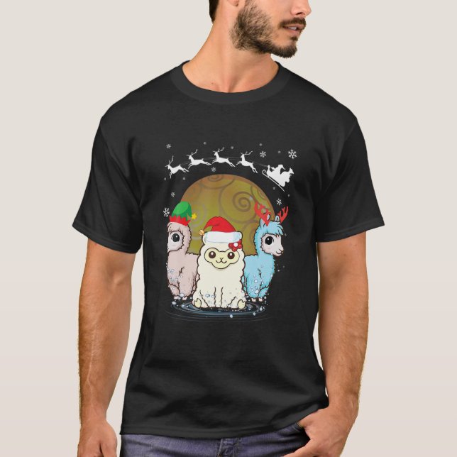 Camiseta Tres Navidades de Llama Santa X-Mas Llama (Anverso)