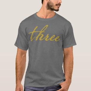 Camiseta Tres Navidades entregan tipografía mínima grifo de