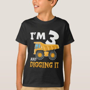 Camiseta Tres niño de construcción de 3 años cumpleaños 3er