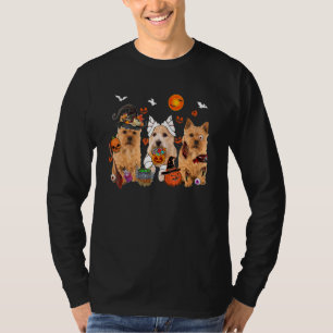 Camiseta Tres Norwich Terriers Bruja Momia Espantosa Hallow