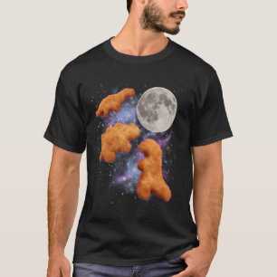 Camiseta Tres Nuggets de Pollo Aúllan a la Luna Parodia Div