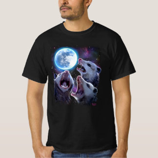 Camiseta Tres opossums llorando en la luna graciosa possum