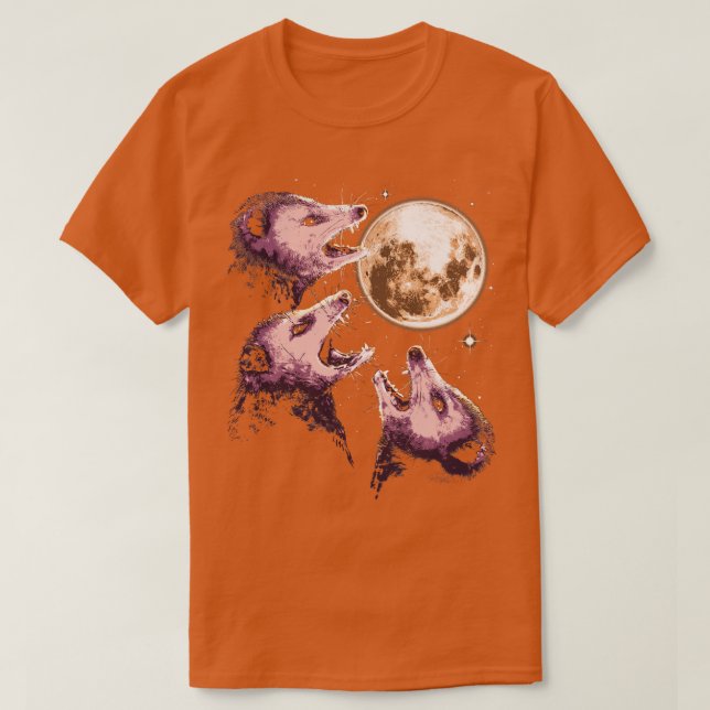 Camiseta Tres opossums llorando en la Luna Graciosa Possum  (Diseño del anverso)