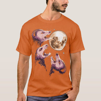 Camiseta Tres opossums llorando en la Luna Graciosa Possum 