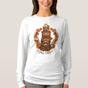 Camiseta Tres osos acogedores con ambiente otoñal