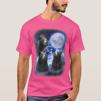 Camiseta Tres Osos Negros Luna 3 Osos Salvajes Mirando La L