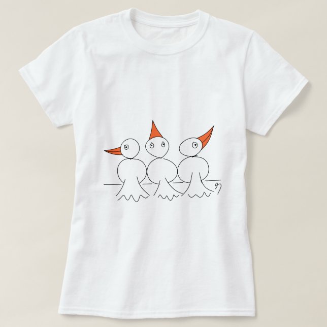 Camiseta Tres pájaros en el alambre (Diseño del anverso)