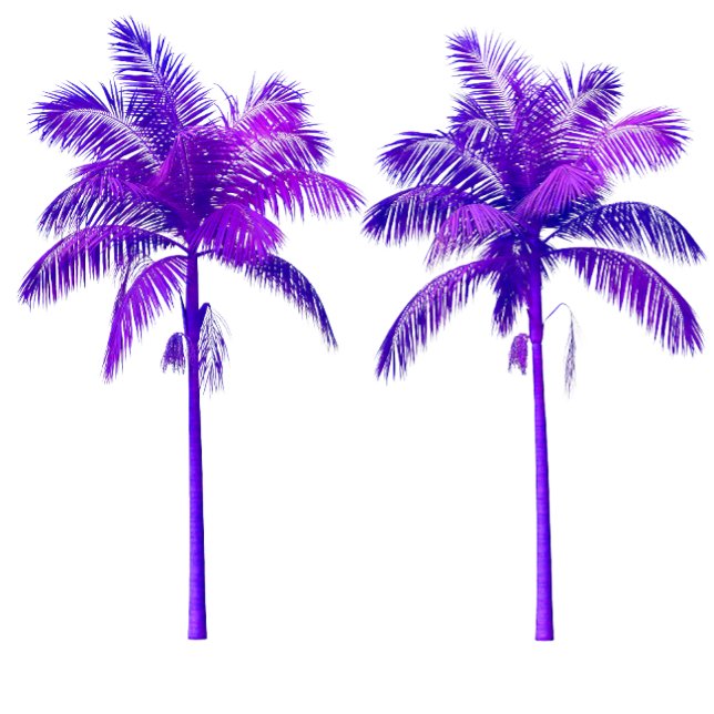 Camiseta Tres palmeras moradas (Subido por el creador)