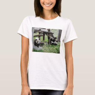 Camiseta Tres Pandas Bebés - CUIDADO