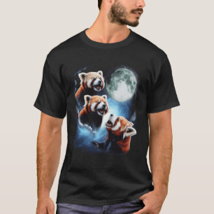 Camiseta Tres pandas rojas parodia de la luna tres lobos