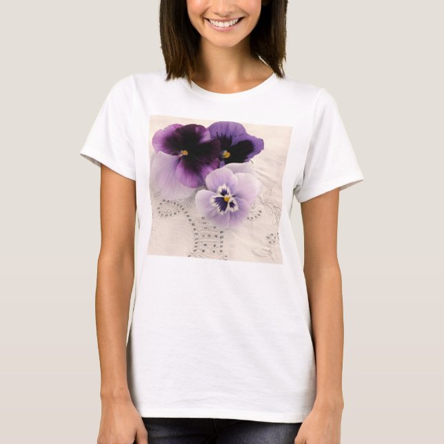 Camiseta Tres pansitas moradas (Anverso)